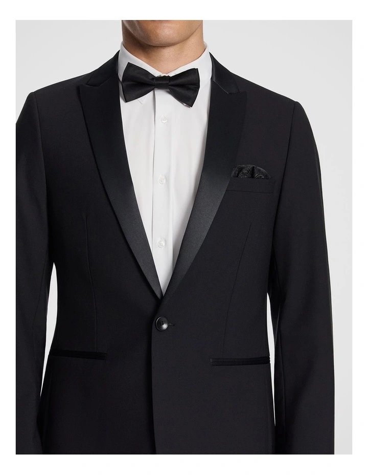 Seville Slim Tuxedo Suit Jacket in Black image 5