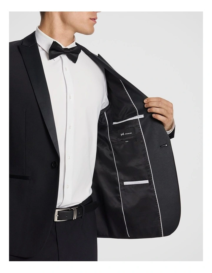 Seville Slim Tuxedo Suit Jacket in Black image 6