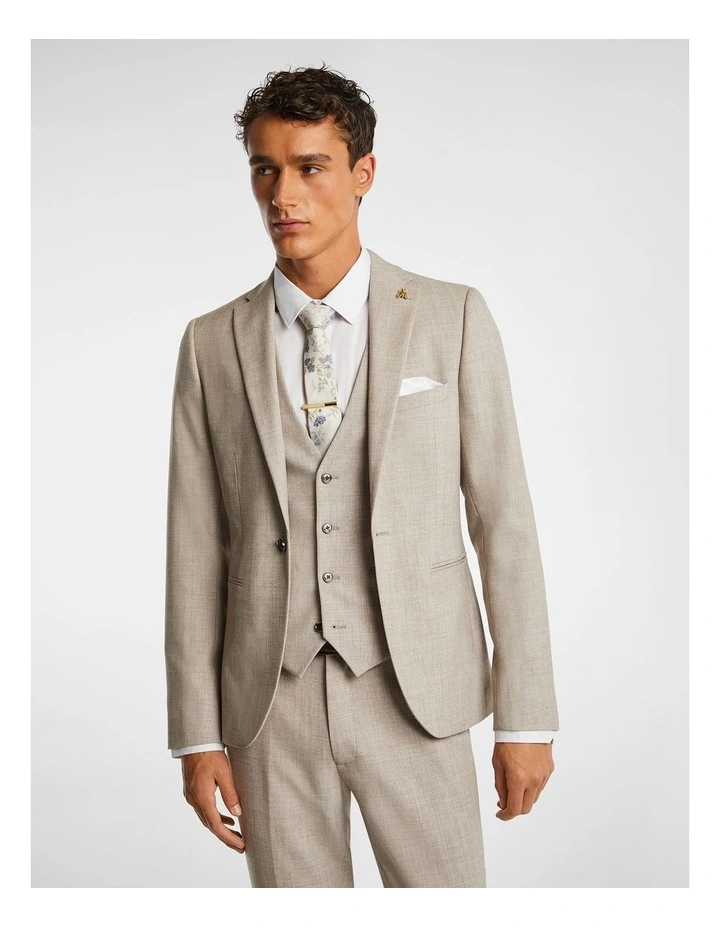 Maverick Skinny Suit Jacket in Latte image 1