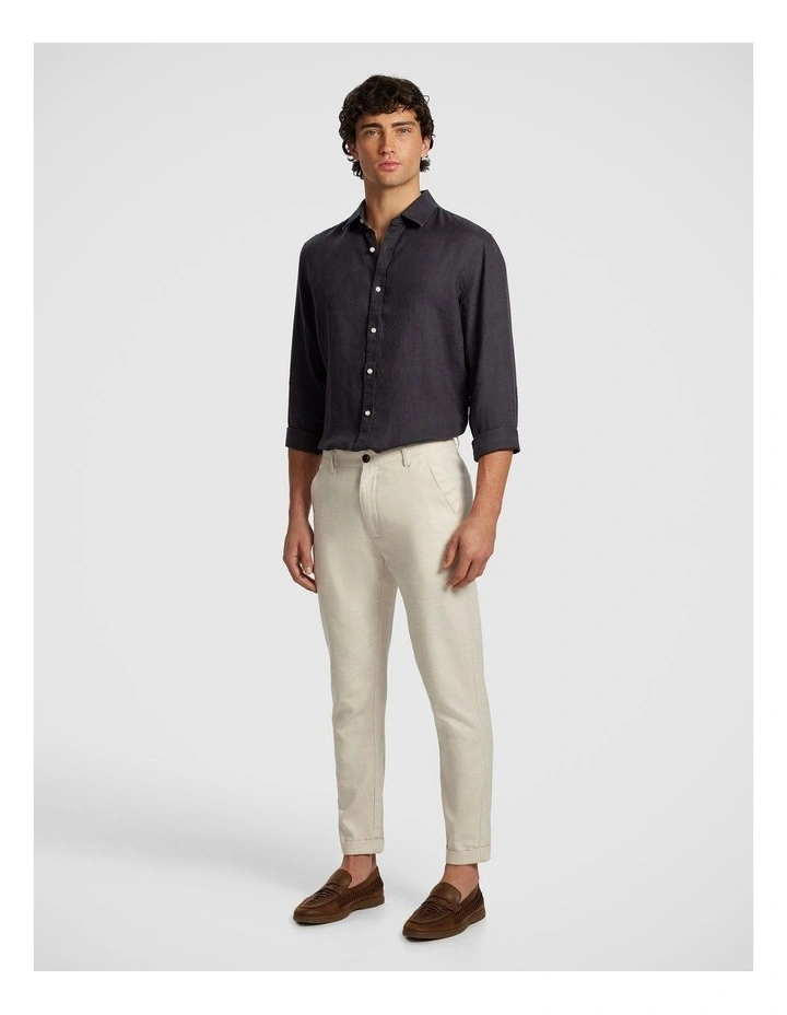 West Hampton Pure Linen Shirt in Charcoal image 4