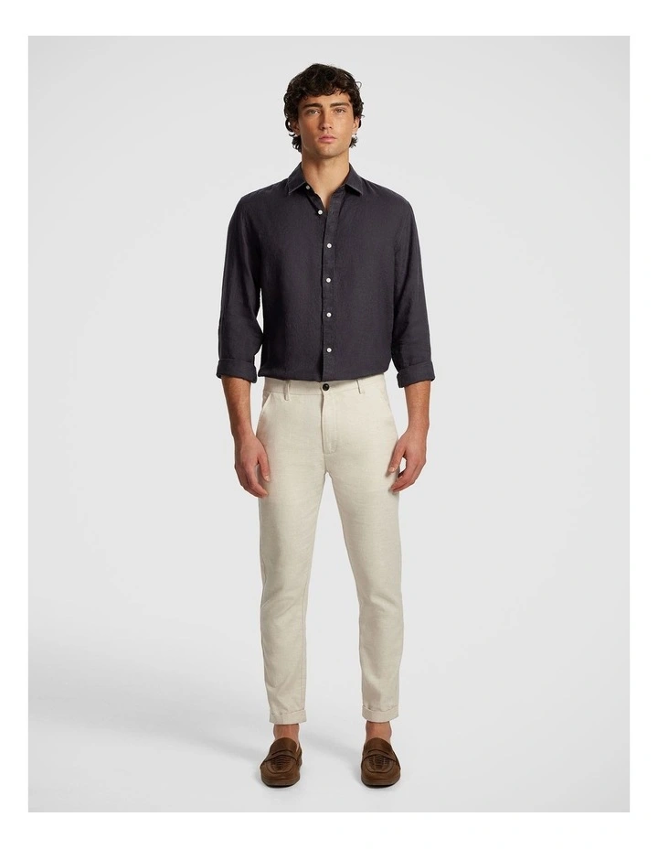 West Hampton Pure Linen Shirt in Charcoal image 5