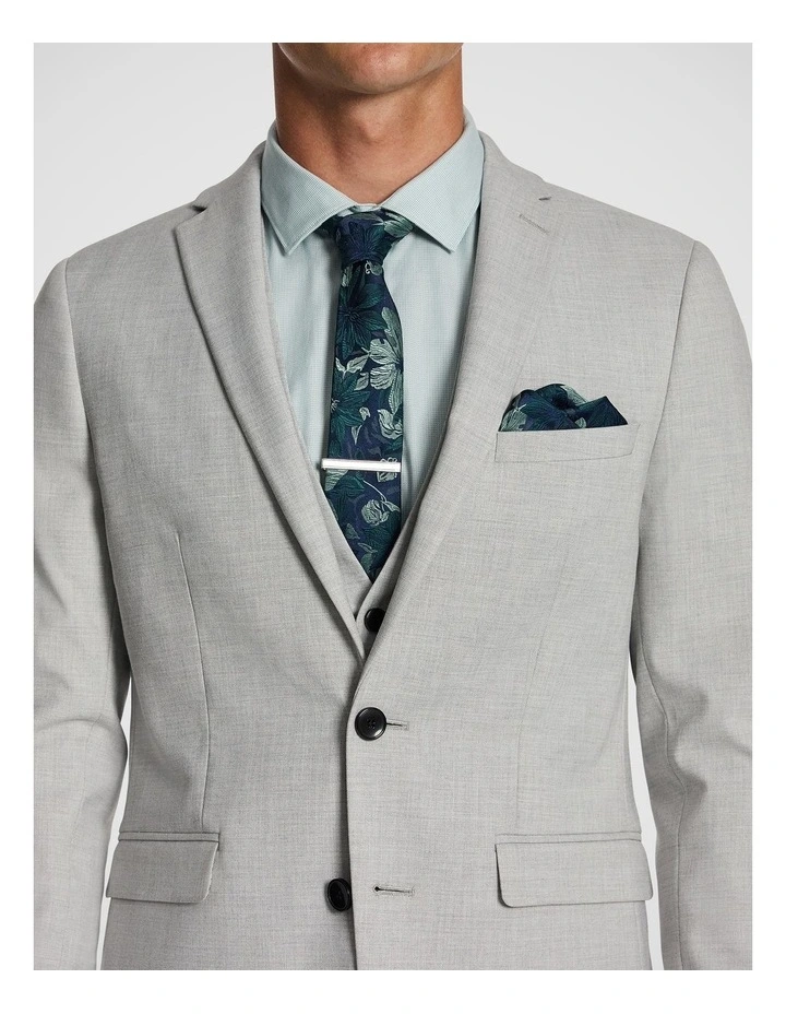 Pistol Skinny Stretch Suit Jacket in Silver image 3