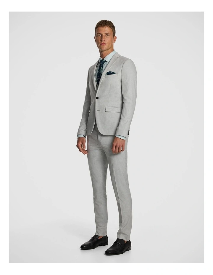 Pistol Skinny Stretch Suit Jacket in Silver image 5