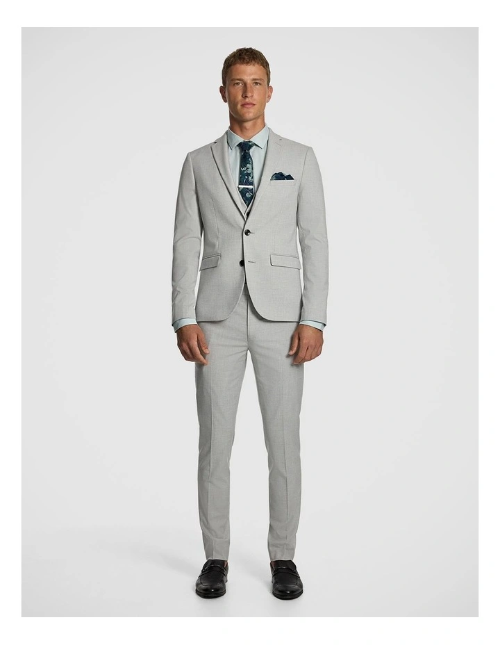 Pistol Skinny Stretch Suit Jacket in Silver image 6