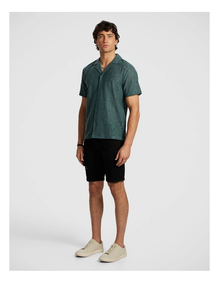 Romer Crochet Shirt in Dark Teal image 4