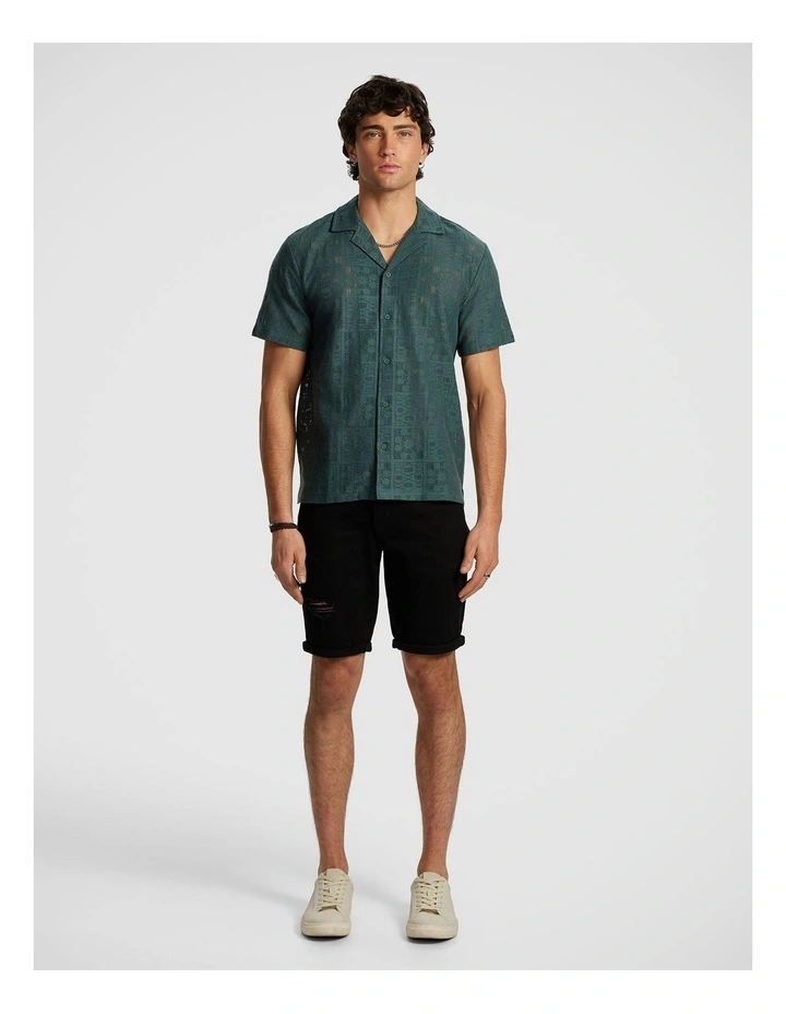 Romer Crochet Shirt in Dark Teal image 5