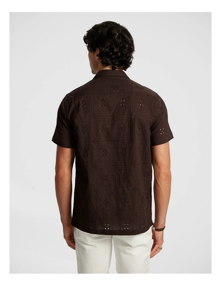 Fulham Broderie Shirt in Chocolate image 2