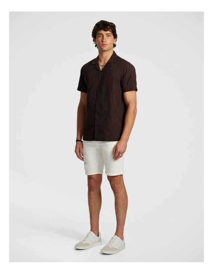 Fulham Broderie Shirt in Chocolate image 4