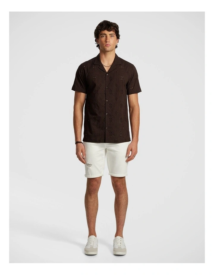 Fulham Broderie Shirt in Chocolate image 5