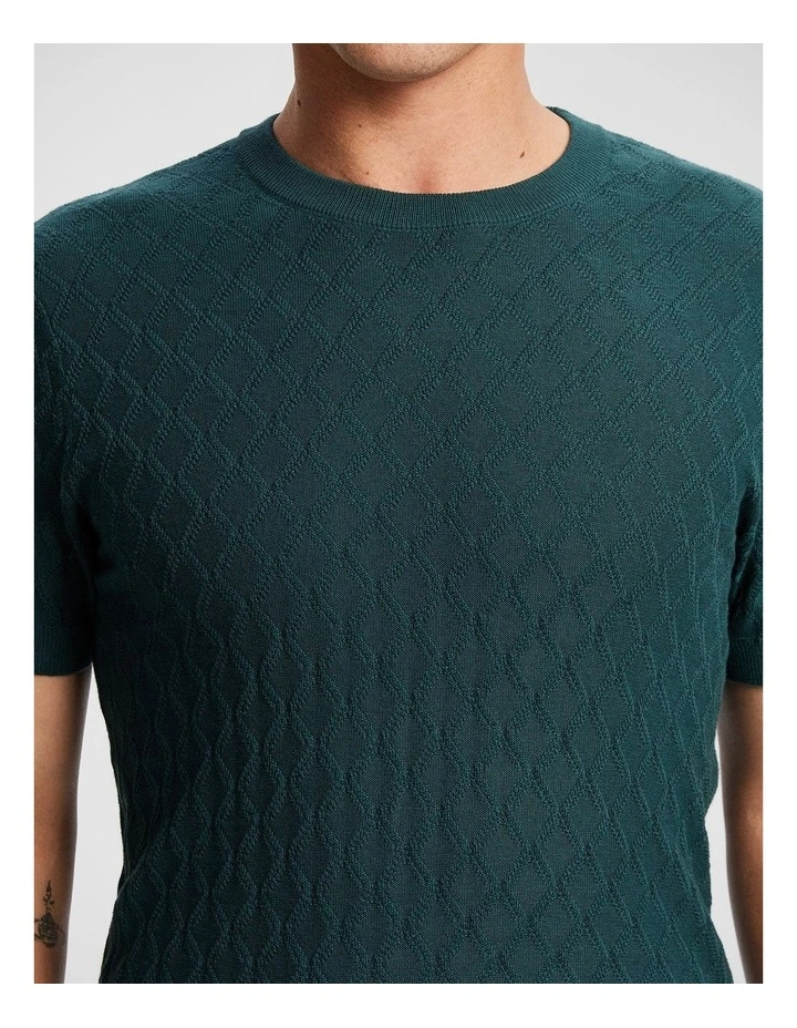 Link Knitted Tee in Teal image 3