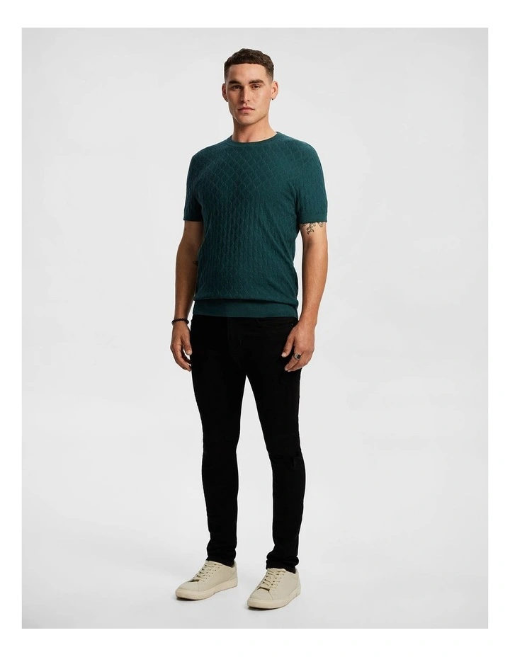 Link Knitted Tee in Teal image 4