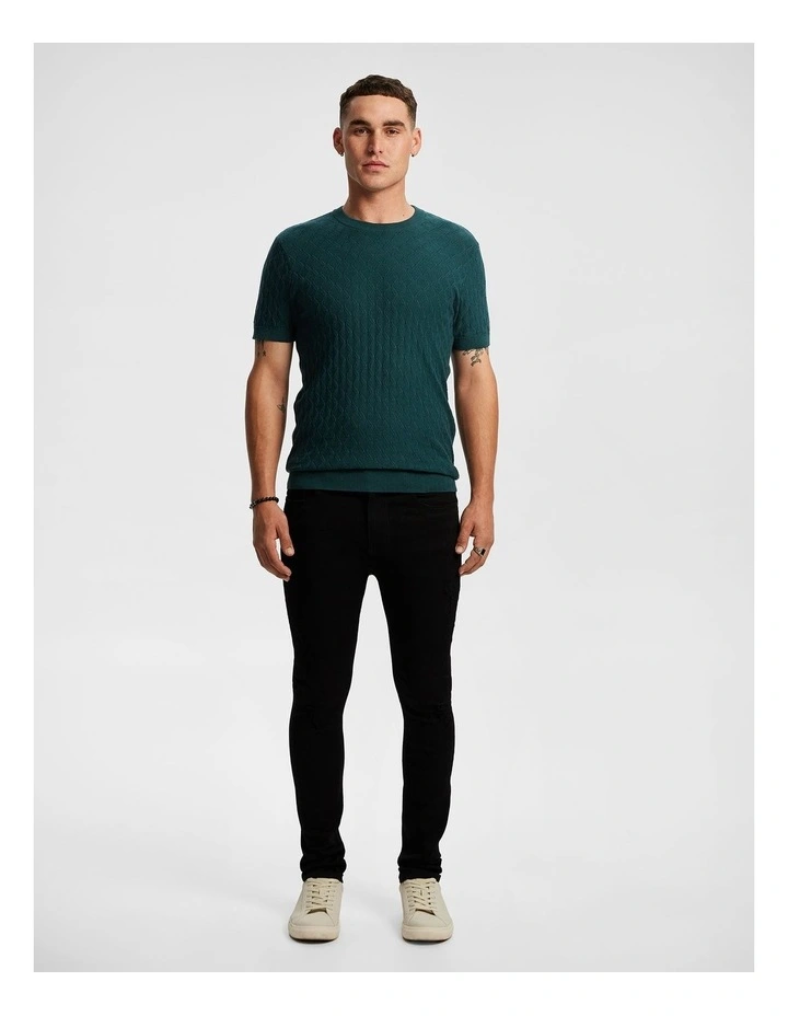 Link Knitted Tee in Teal image 5