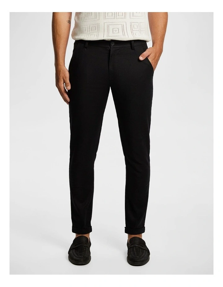 Amare Skinny Chino in Black image 1