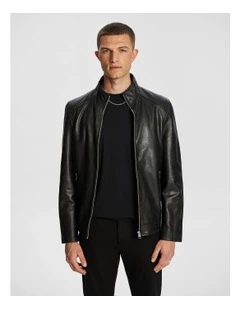 Hemsworth Leather Jacket in Black