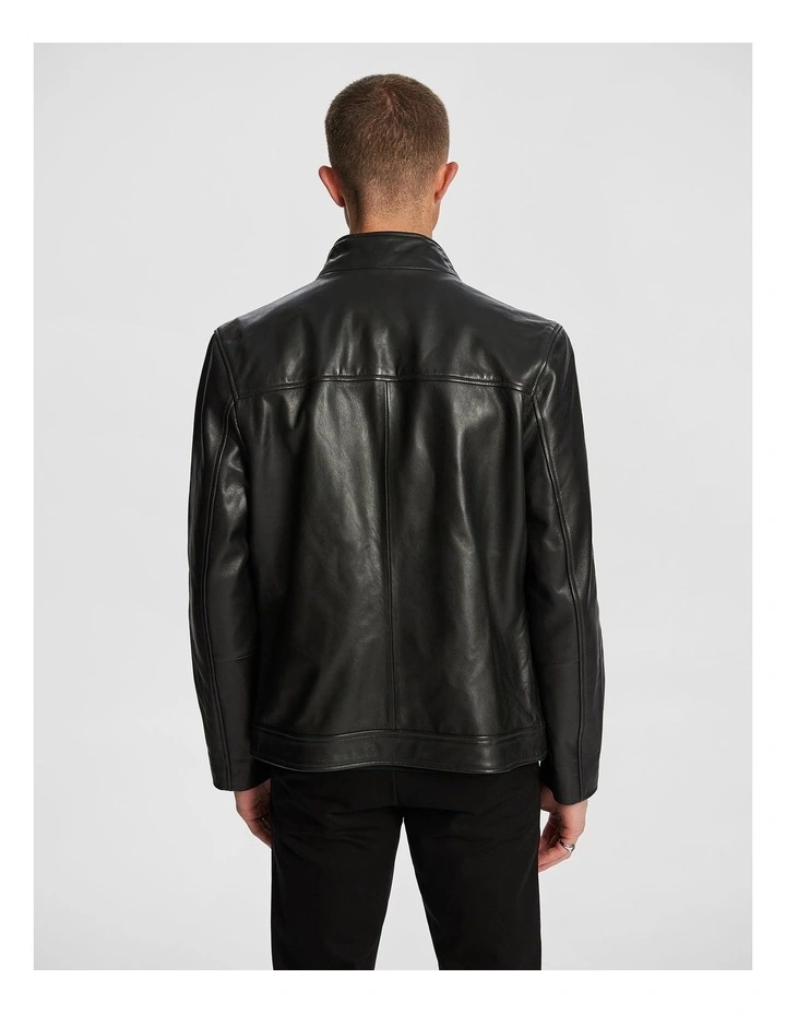 Hemsworth Leather Jacket in Black image 2