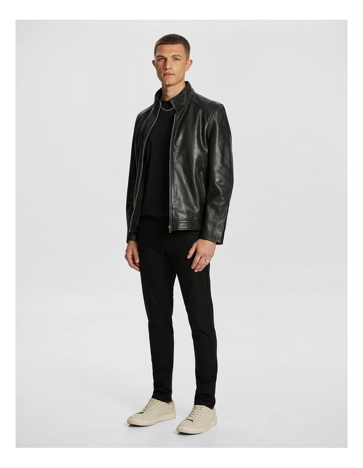 Hemsworth Leather Jacket in Black image 4