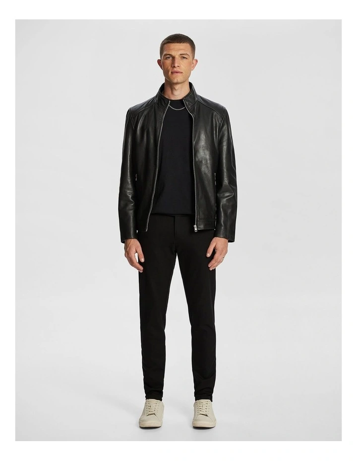 Hemsworth Leather Jacket in Black image 5