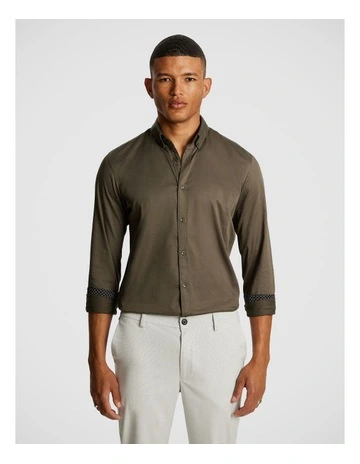 Driver Slim Shirt in Khaki