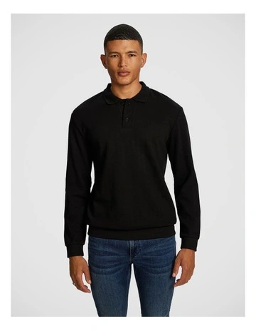 Bradhurst Long Sleeve Polo in Black