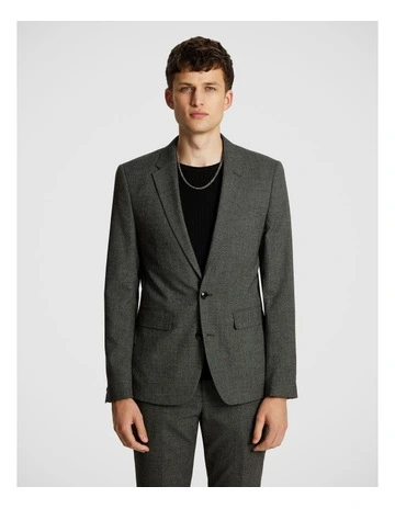 Chapman Textured Slim Jacket in Charcoal