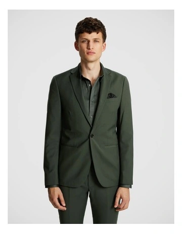 Brodrick Skinny Suit Jacket in Moss