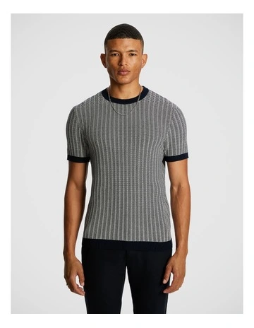 Bilgola Knitted Tee in Navy