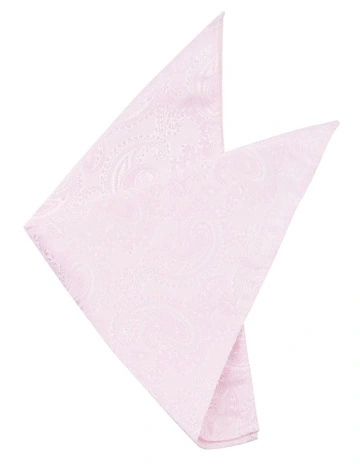 Michigan Paisley Pocket Square in Light Pink