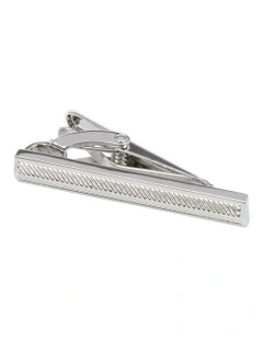 Herringbone 4 Cm Tie Bar in Silver