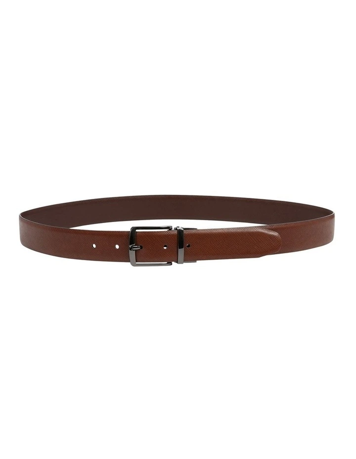 Riccardo Textured Belt in Tan image 3