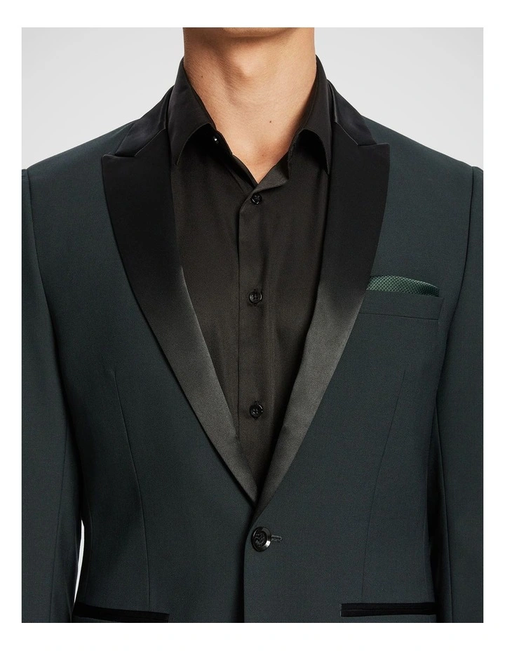 Max Wool Blend Tux Blazer in Forest image 3