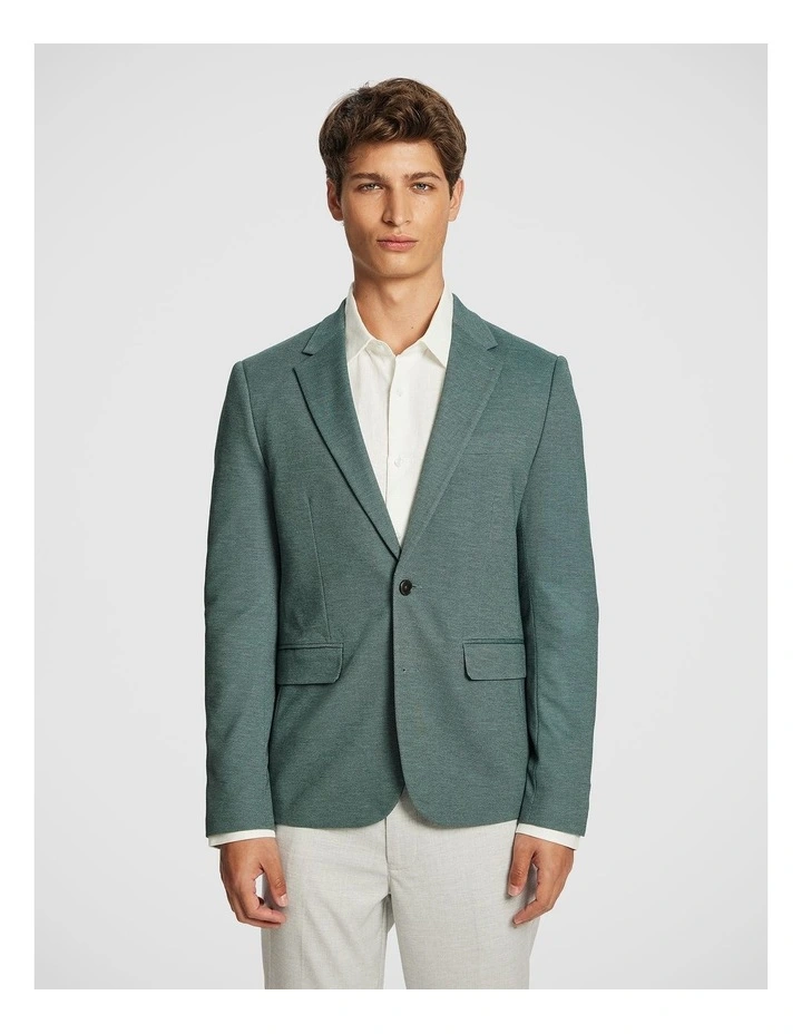 Ernest Knitted Blazer in Teal image 1