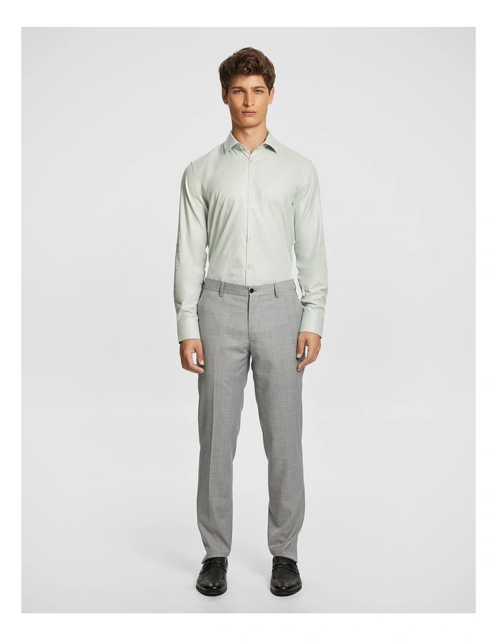 Monaco Pure Cotton Textured Dress Shirt in Mint Green image 5