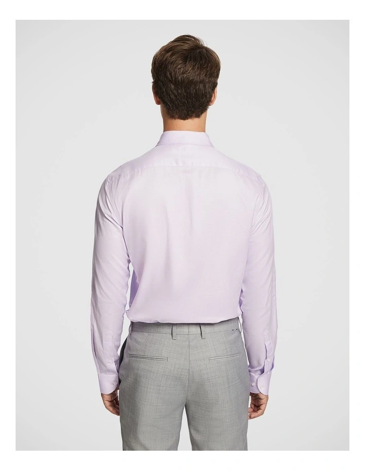 Clubman Pure Cotton Twill Slim Dress Shirt in Lilac image 2