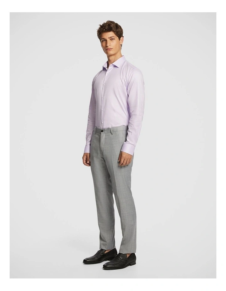 Clubman Pure Cotton Twill Slim Dress Shirt in Lilac image 4