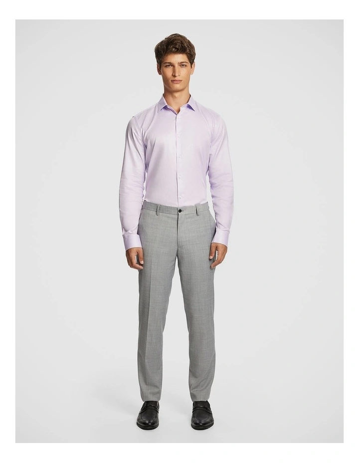 Clubman Pure Cotton Twill Slim Dress Shirt in Lilac image 5
