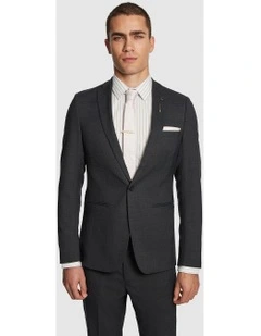 Lukey Skinny Fit Stretch Suit Jacket in Charcoal