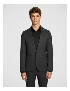 Lukey Skinny Fit Stretch Suit Jacket in Charcoal