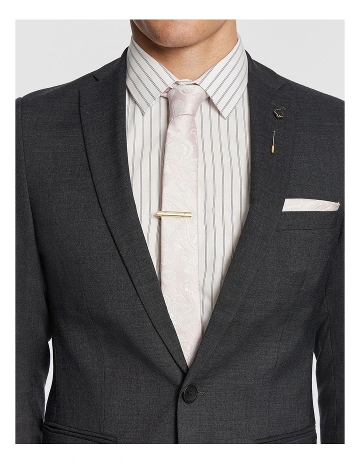 Lukey Skinny Fit Stretch Suit Jacket in Charcoal image 3