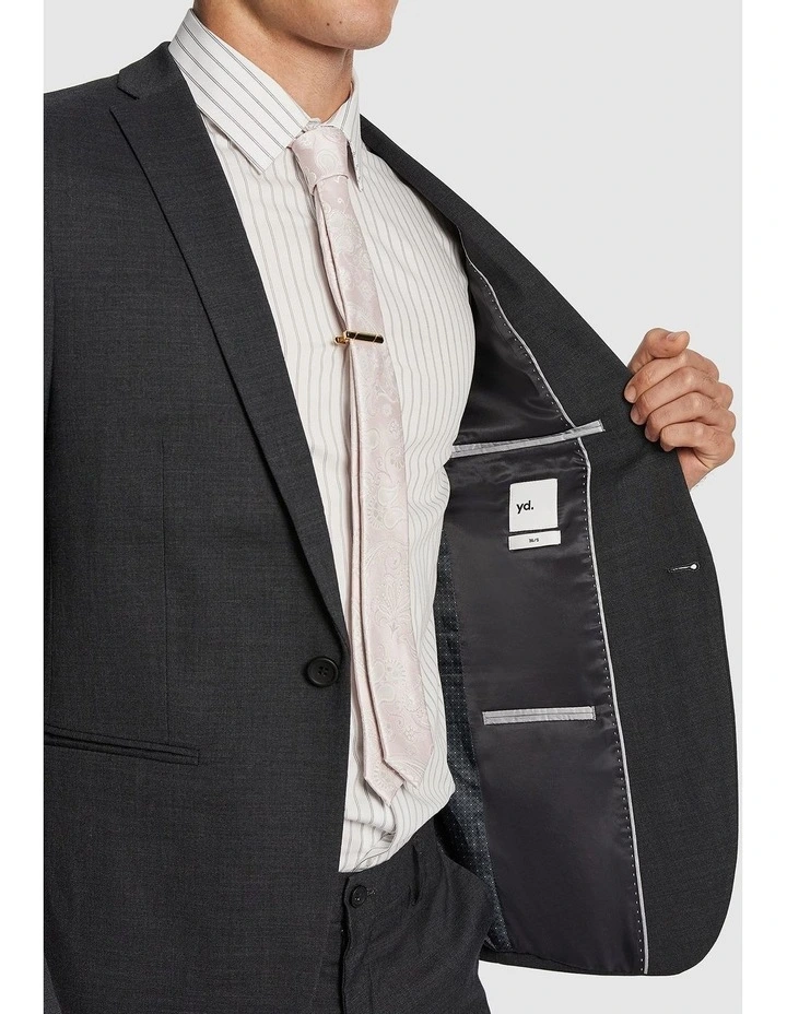 Lukey Skinny Fit Stretch Suit Jacket in Charcoal image 4