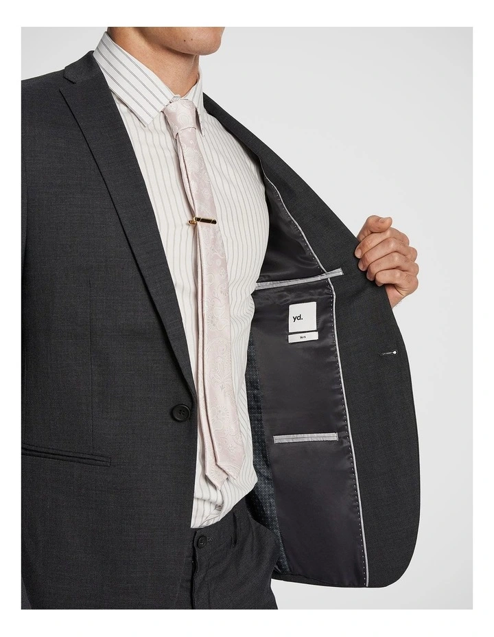 Lukey Skinny Fit Stretch Suit Jacket in Charcoal image 4