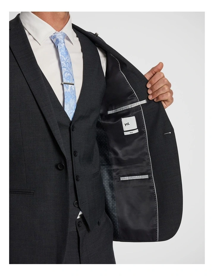 Lukey Skinny Fit Stretch Suit Jacket in Charcoal image 4