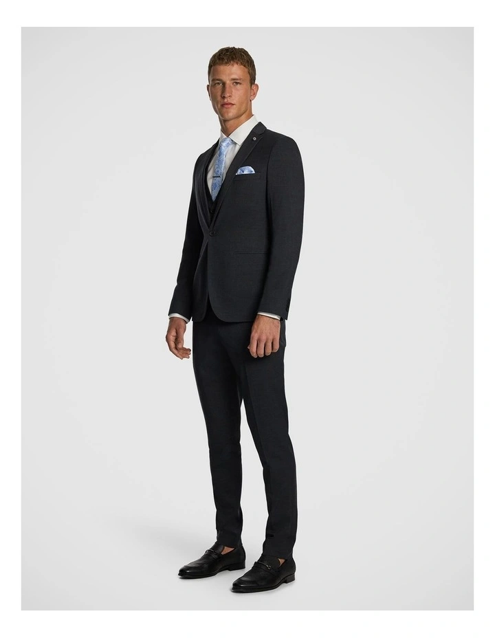 Lukey Skinny Fit Stretch Suit Jacket in Charcoal image 5