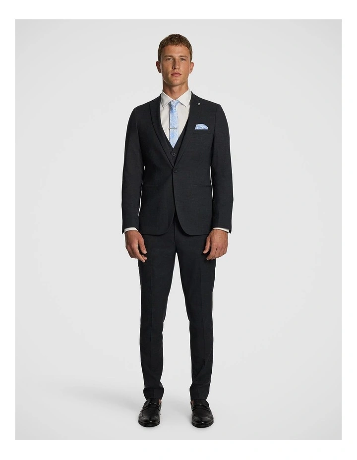 Lukey Skinny Fit Stretch Suit Jacket in Charcoal image 6
