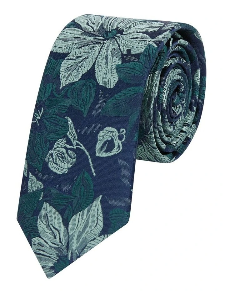 Dornan Floral 6.5 Cm Width Tie in Sage image 1