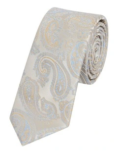 Ash 6.5 Cm Width Paisley Tie in Gold