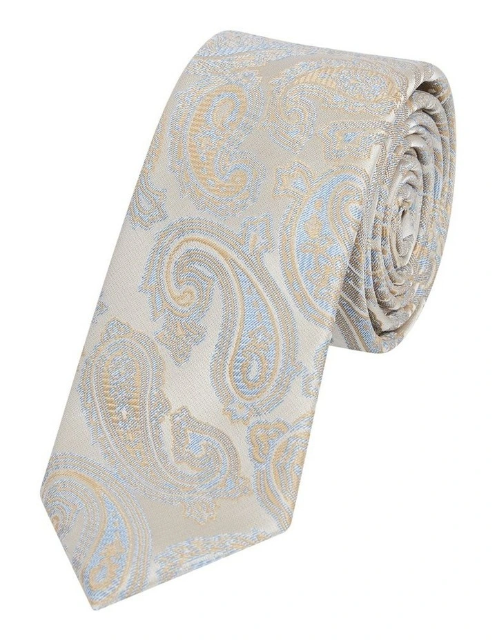 Ash 6.5 Cm Width Paisley Tie in Gold image 1