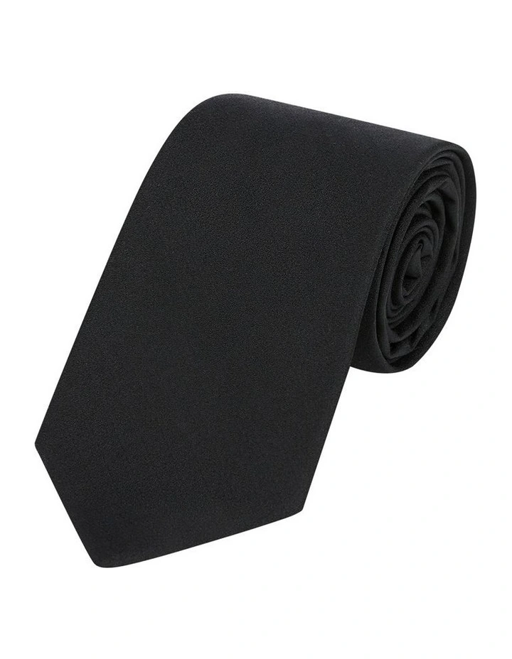 Premium Silk 7.5 Cm Width Tie in Black image 1