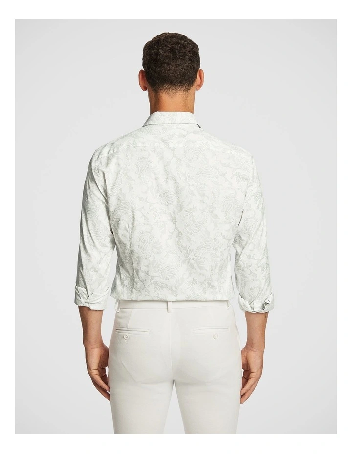 Valencia Slim Paisley Shirt in Sage image 2