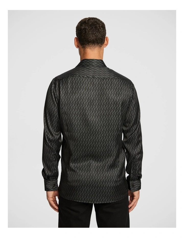 Enmore Geo Shirt in Black image 2