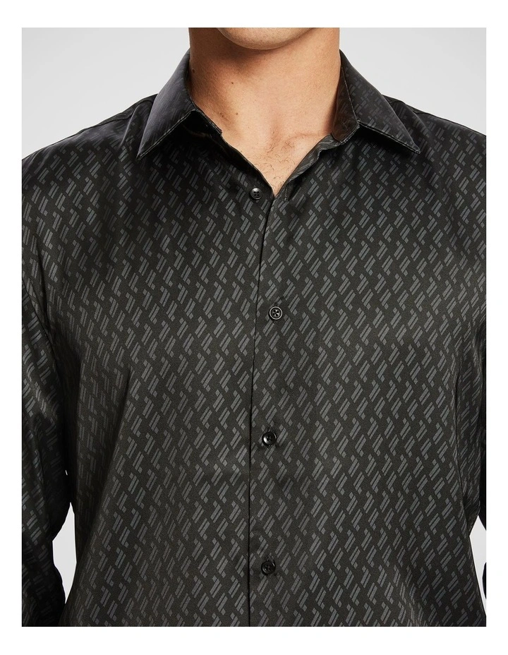 Enmore Geo Shirt in Black image 3